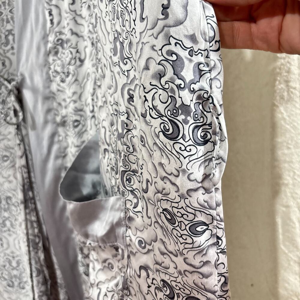 MYK Silk 100% Mulberry Silk Baroque Print Robe Duster 3XL Plus (missing belt) - Picture 3 of 7